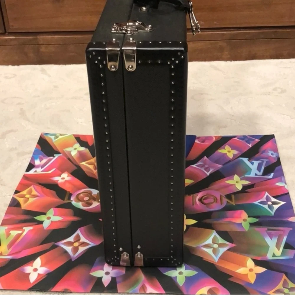 Louis Vuitton Black and Silver Laptop Bag Louis Vuitton Hard Trunk briefcase